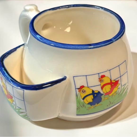Vintage Ceramic Mug Cup with Biscuit or Cookie Pocket Chicken Chick Theme - Picture 3 of 3